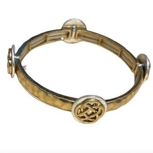Celtic Cross Stretch Bracelet gold and silver tone